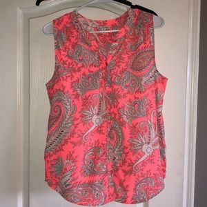 Neon pink paisley tank